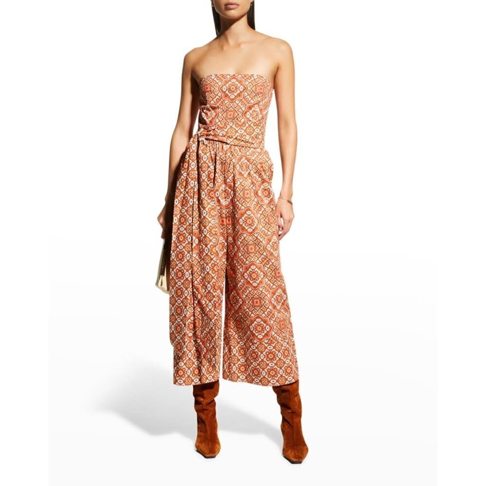 Cara Cara Tina Wide-Leg Jumpsuit- In Moroccan Tile Spice Size 2